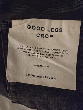 NWT Good American Always Fits Good Legs Crop High-Rise Skinny Jeans, 6-12